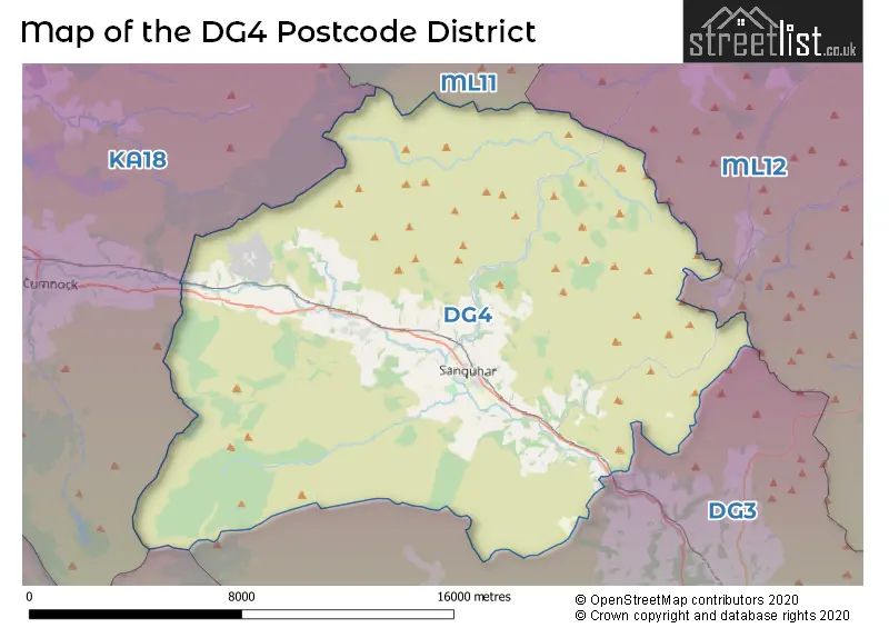 Map of the DG4 and surrounding districts