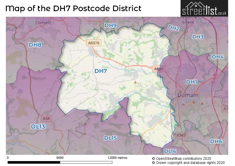 Map of the DH7 and surrounding districts