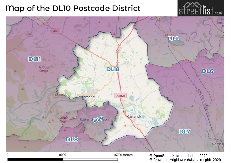 Map of the DL10 and surrounding districts