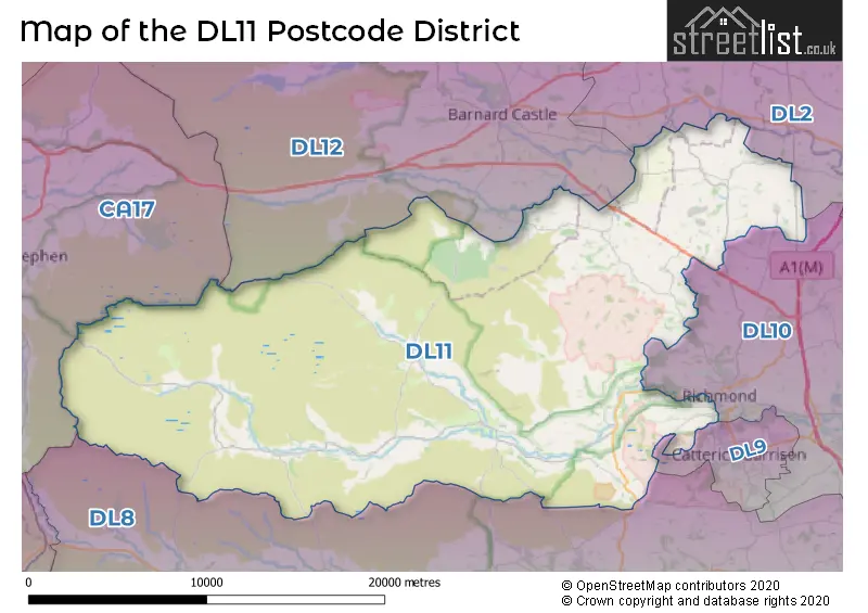 Map of the DL11 and surrounding districts