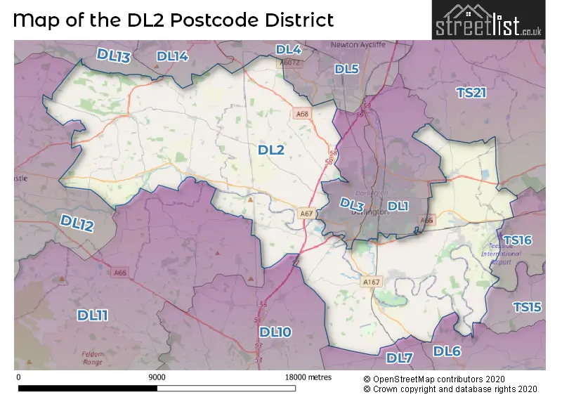 Map of the DL2 and surrounding districts