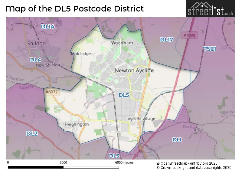Map of the DL5 and surrounding districts