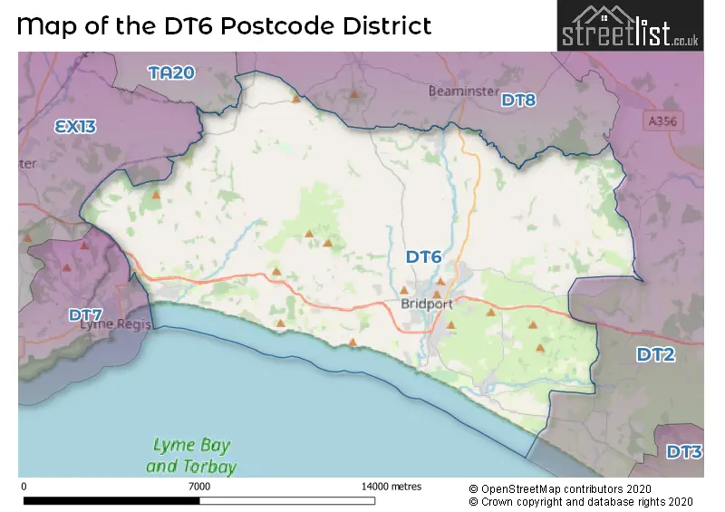 Map of the DT6 and surrounding districts