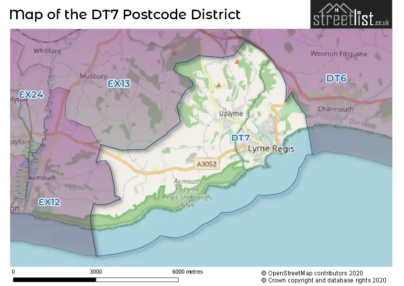 Map of the DT7 and surrounding districts