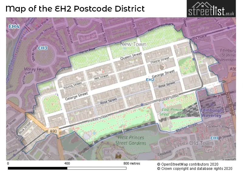 Map of the EH2 and surrounding districts
