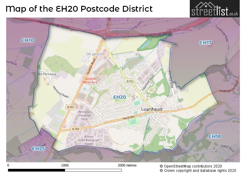 Map of the EH20 and surrounding districts
