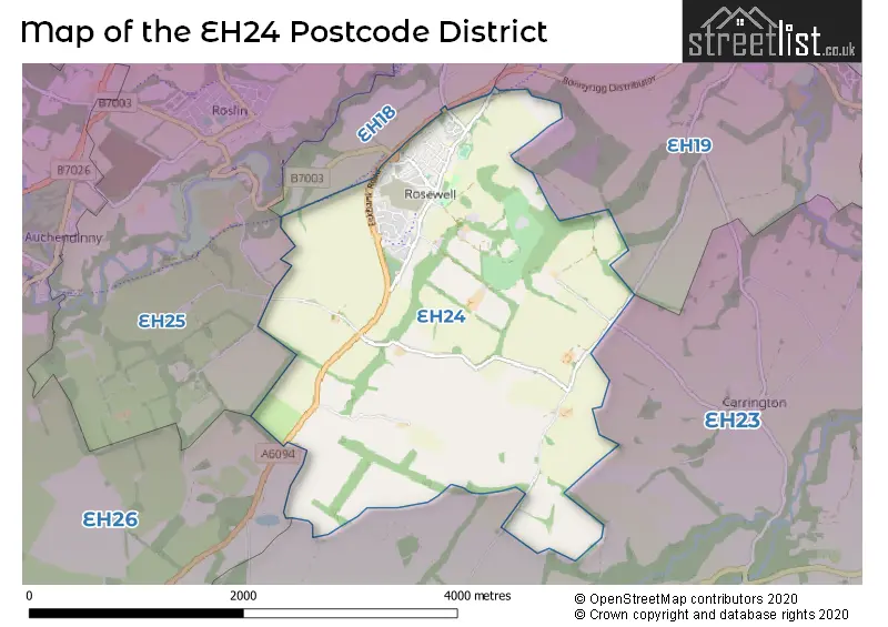 Map of the EH24 and surrounding districts