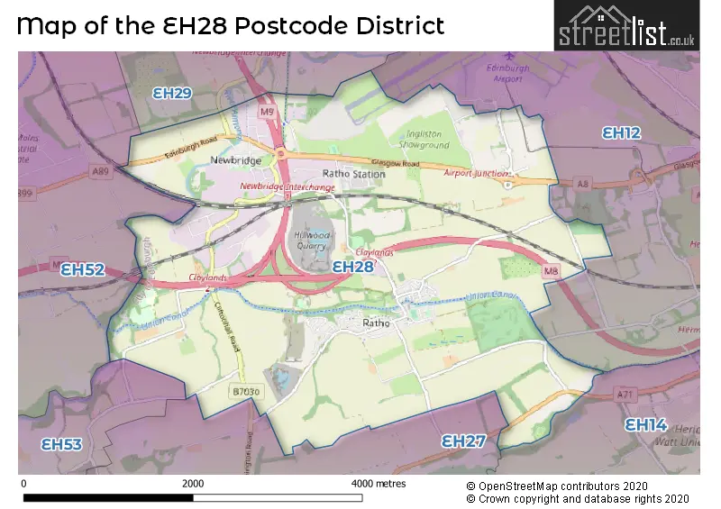 Map of the EH28 and surrounding districts