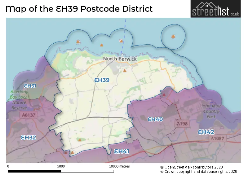 Map of the EH39 and surrounding districts