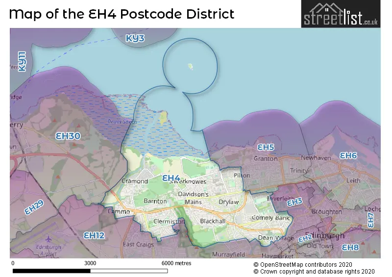 Map of the EH4 and surrounding districts