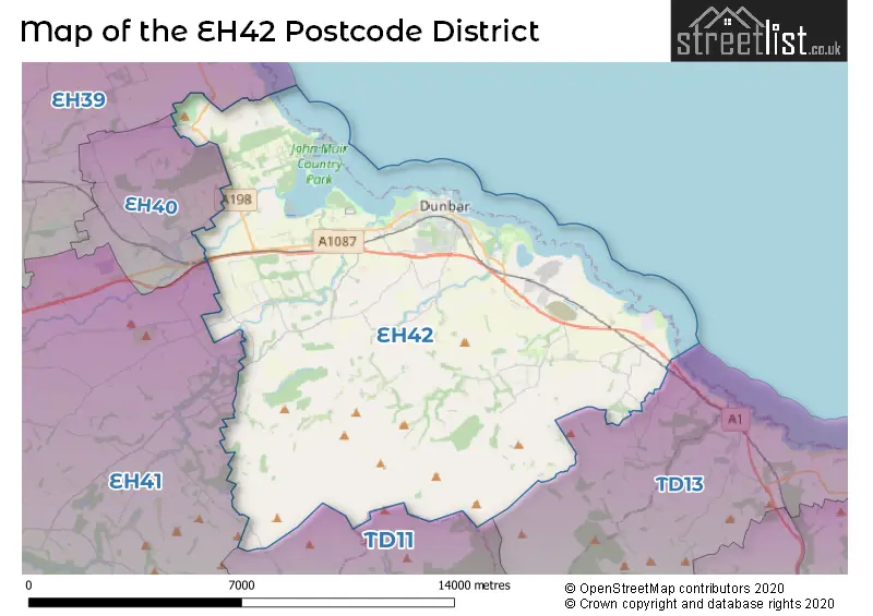Map of the EH42 and surrounding districts