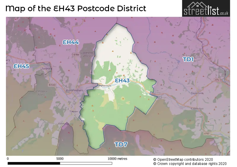 Map of the EH43 and surrounding districts