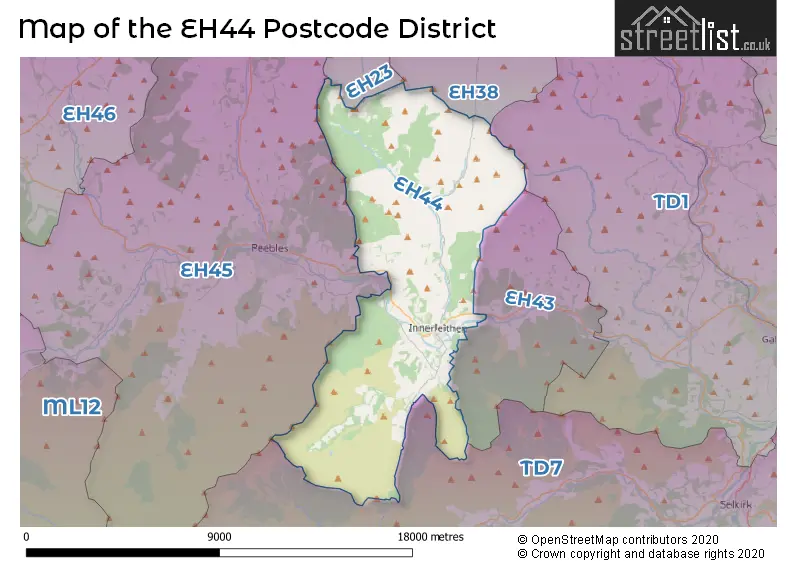 Map of the EH44 and surrounding districts