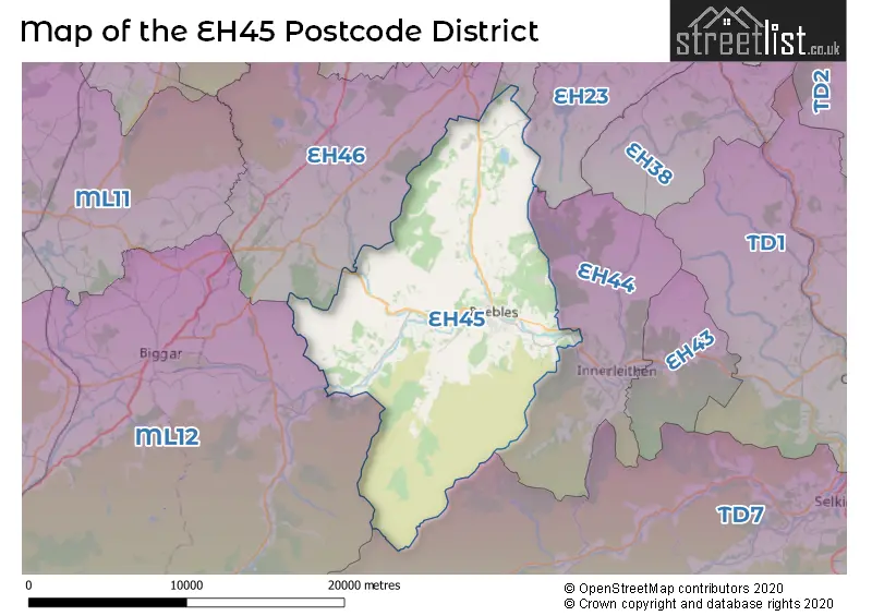Map of the EH45 and surrounding districts