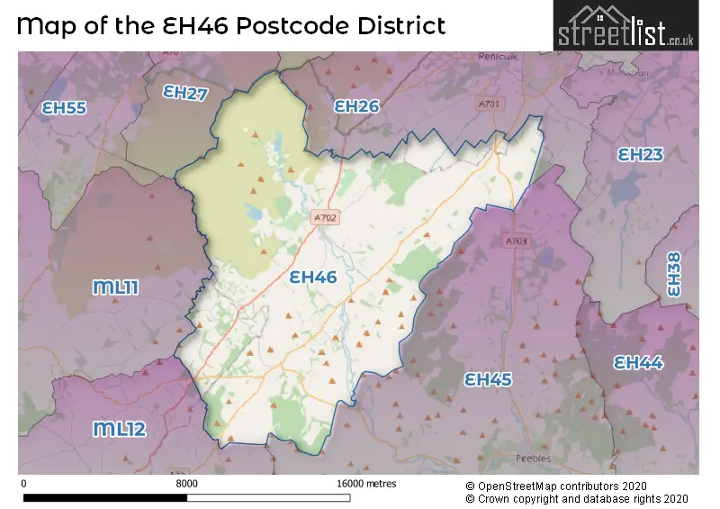 Map of the EH46 and surrounding districts