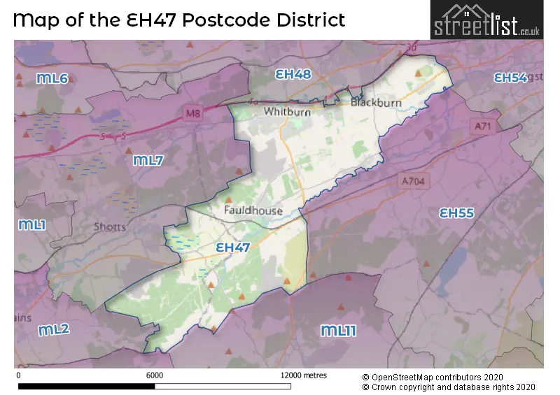 Map of the EH47 and surrounding districts