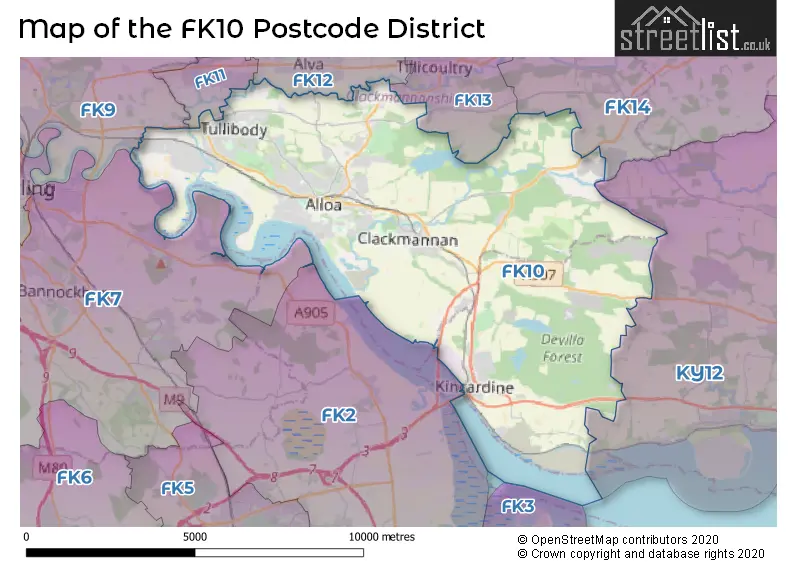 Map of the FK10 and surrounding districts