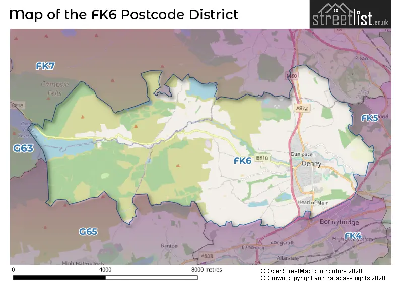 Map of the FK6 and surrounding districts