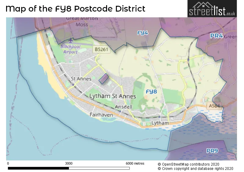 Map of the FY8 and surrounding districts