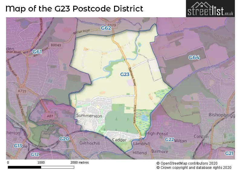 Map of the G23 and surrounding districts