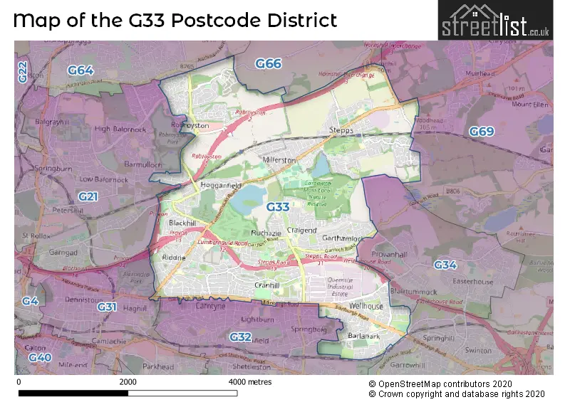 Map of the G33 and surrounding districts