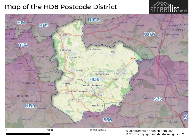 Map of the HD8 and surrounding districts