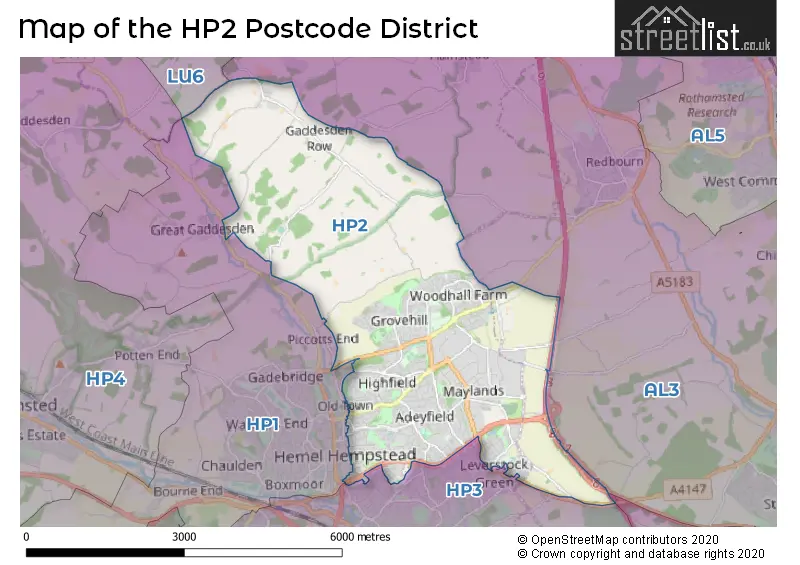 Map of the HP2 and surrounding districts