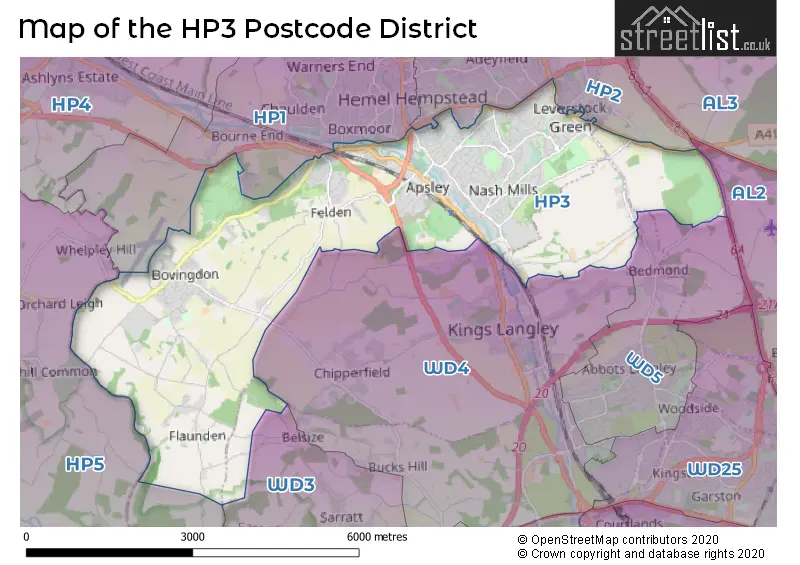 Map of the HP3 and surrounding districts