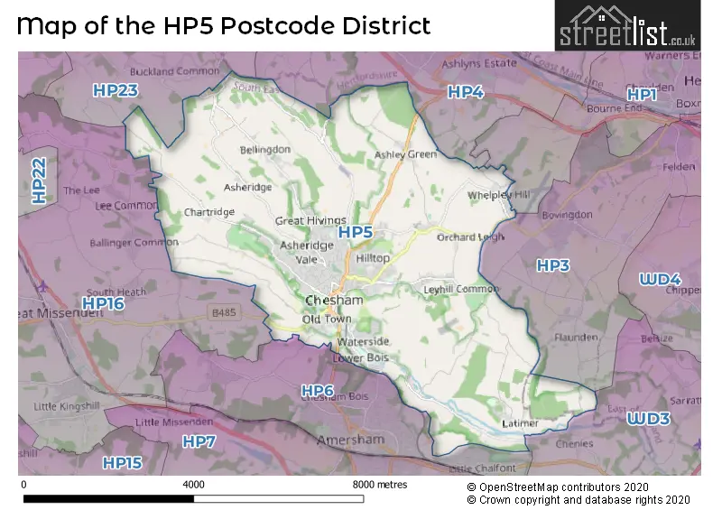 Map of the HP5 and surrounding districts