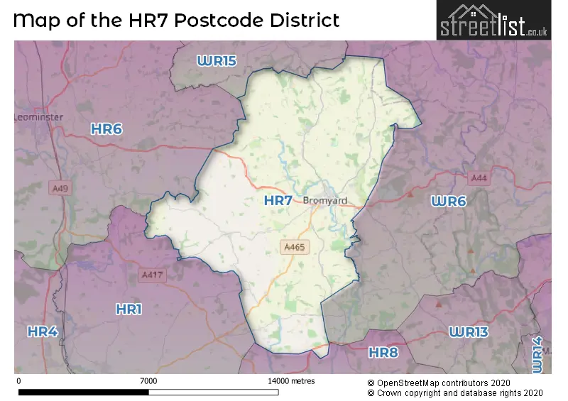 Map of the HR7 and surrounding districts