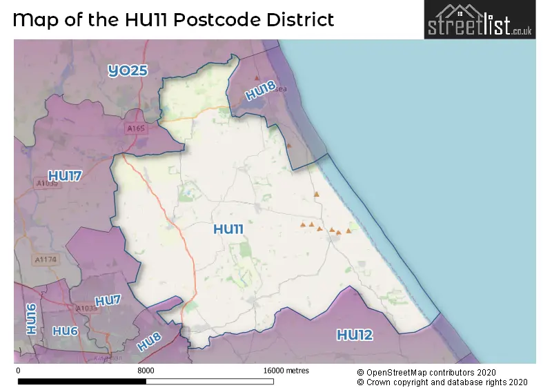 Map of the HU11 and surrounding districts