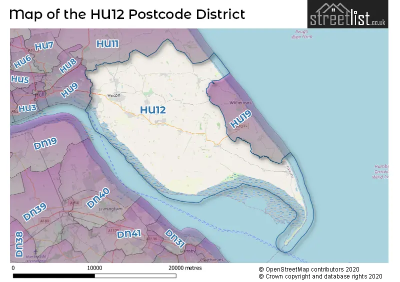 Map of the HU12 and surrounding districts