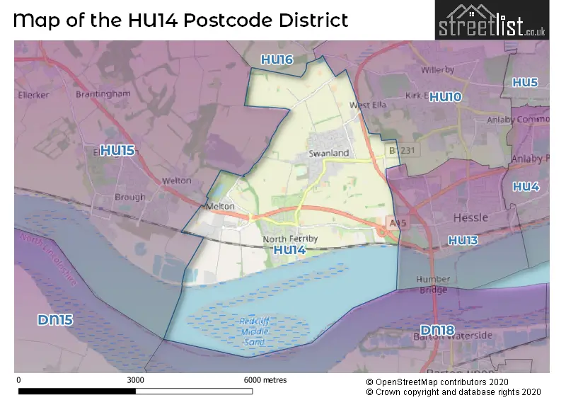 Map of the HU14 and surrounding districts