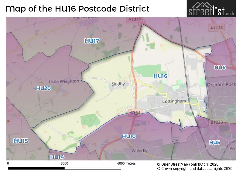 Map of the HU16 and surrounding districts