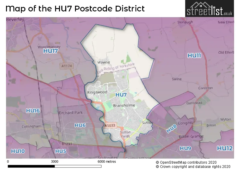Map of the HU7 and surrounding districts