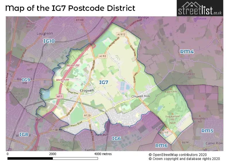 Map of the IG7 and surrounding districts