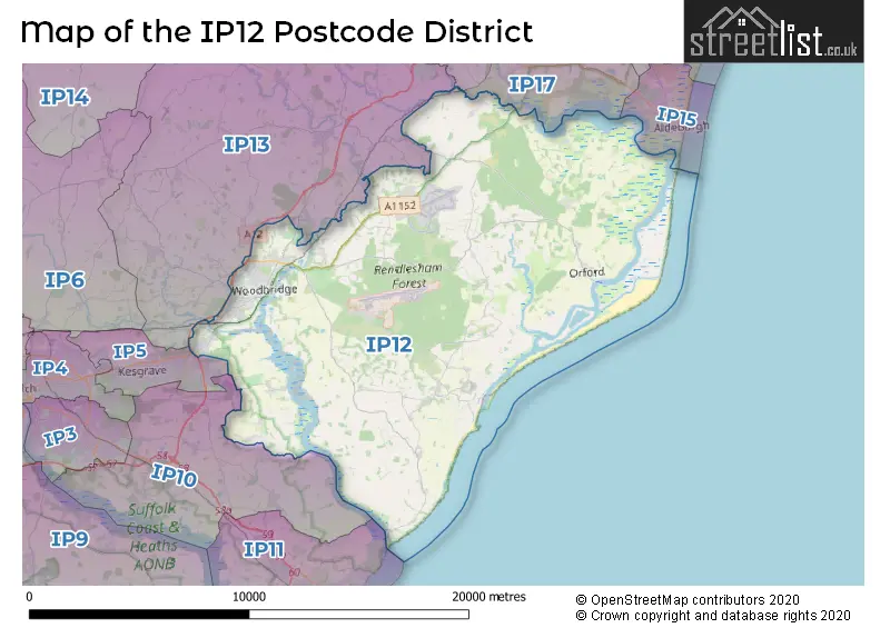 Map of the IP12 and surrounding districts