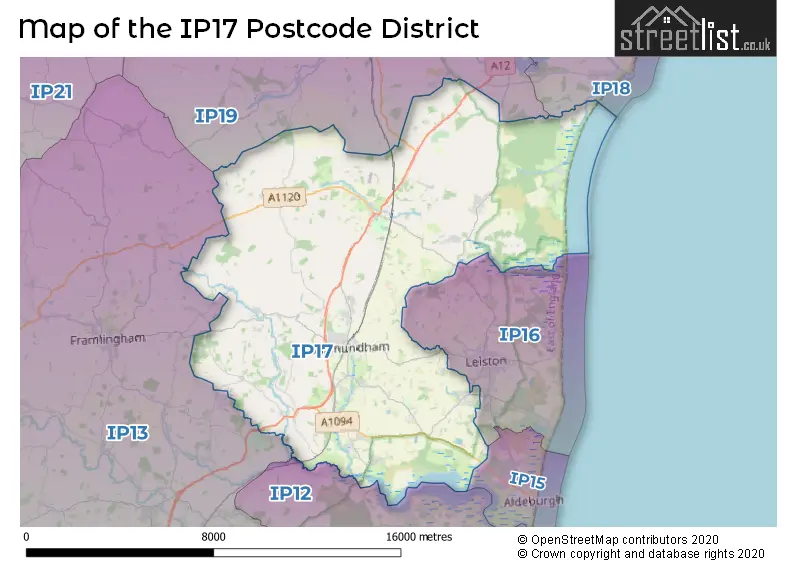 Map of the IP17 and surrounding districts