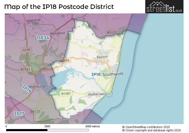 Map of the IP18 and surrounding districts