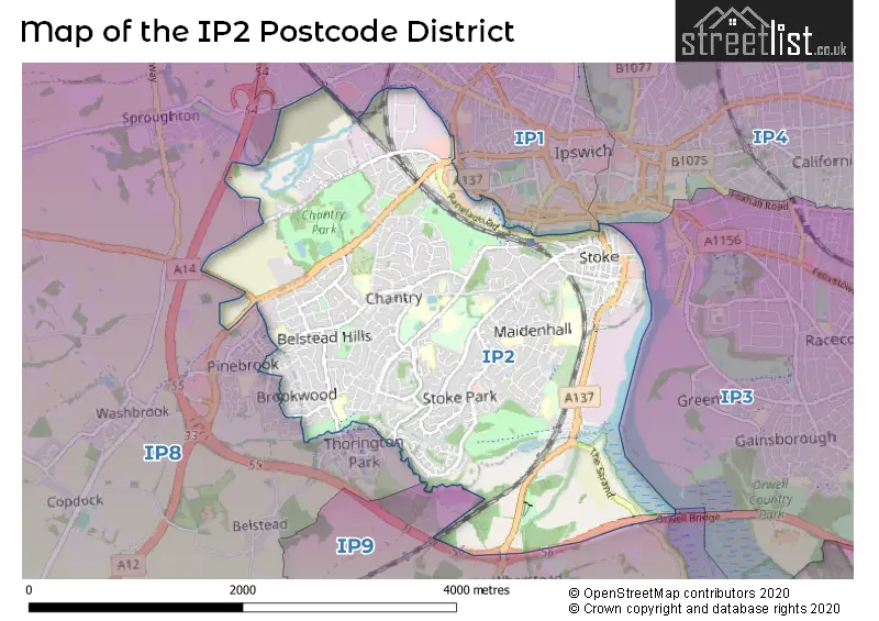 Map of the IP2 and surrounding districts