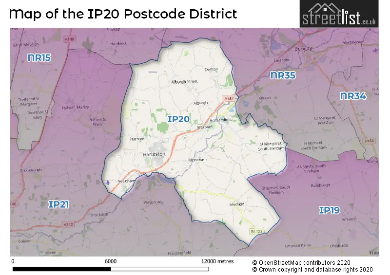 Map of the IP20 and surrounding districts
