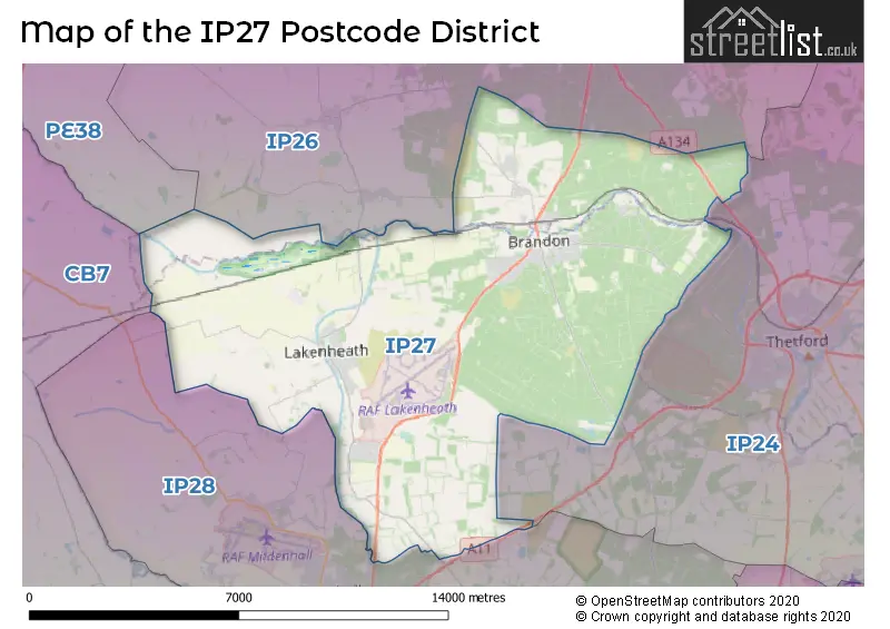 Map of the IP27 and surrounding districts