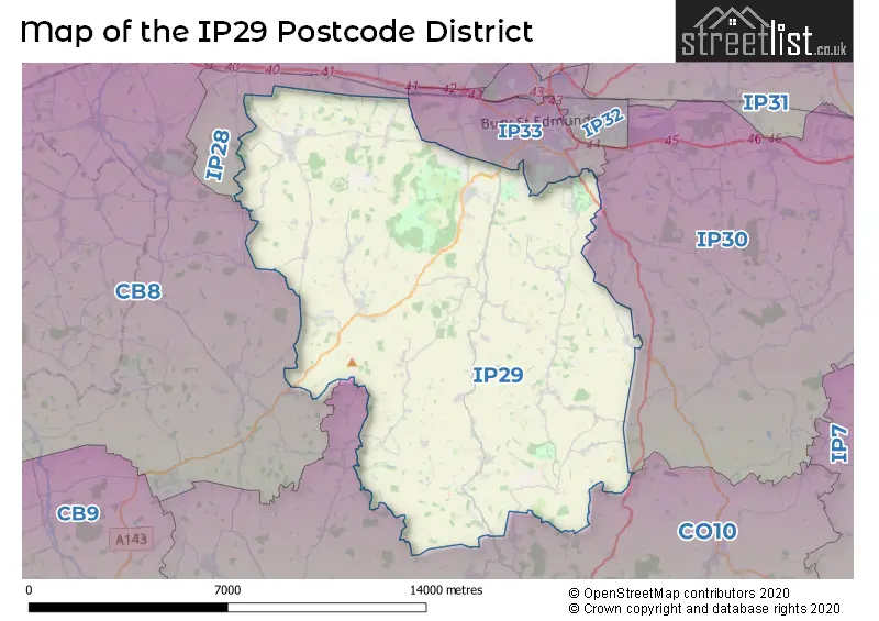 Map of the IP29 and surrounding districts
