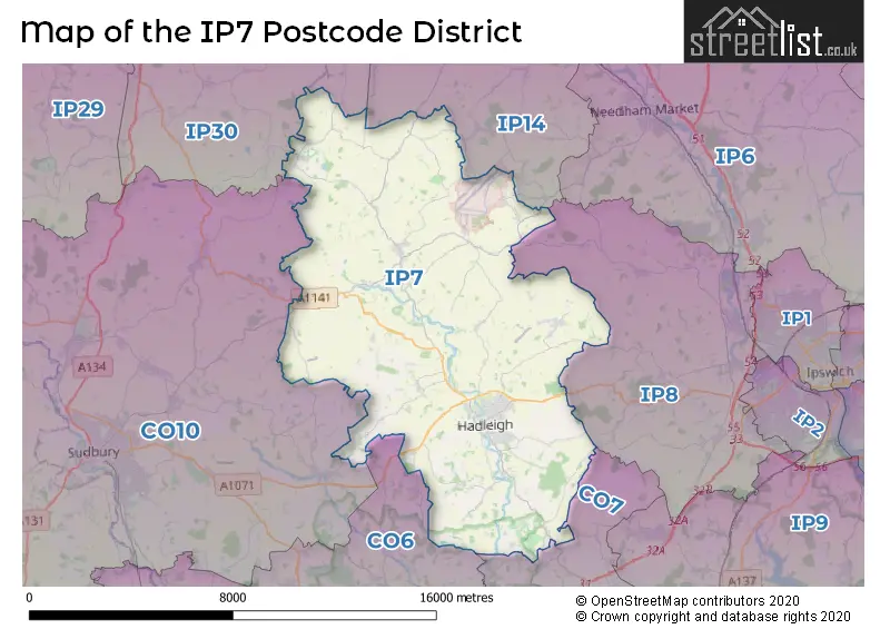 Map of the IP7 and surrounding districts