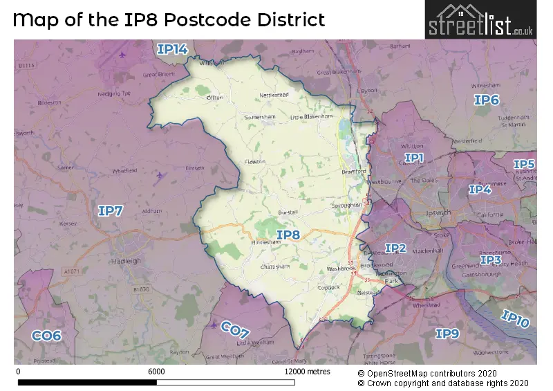 Map of the IP8 and surrounding districts