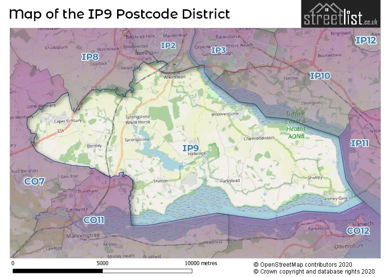 Map of the IP9 and surrounding districts