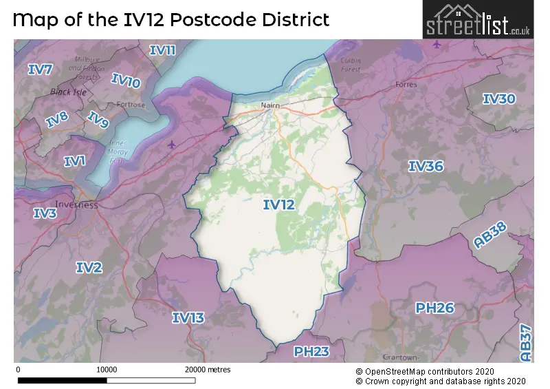 Map of the IV12 and surrounding districts