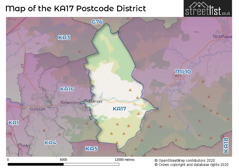 Map of the KA17 and surrounding districts