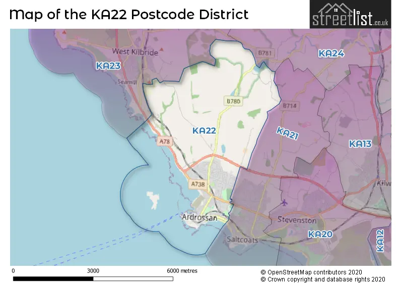 Map of the KA22 and surrounding districts