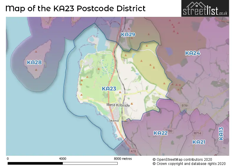Map of the KA23 and surrounding districts